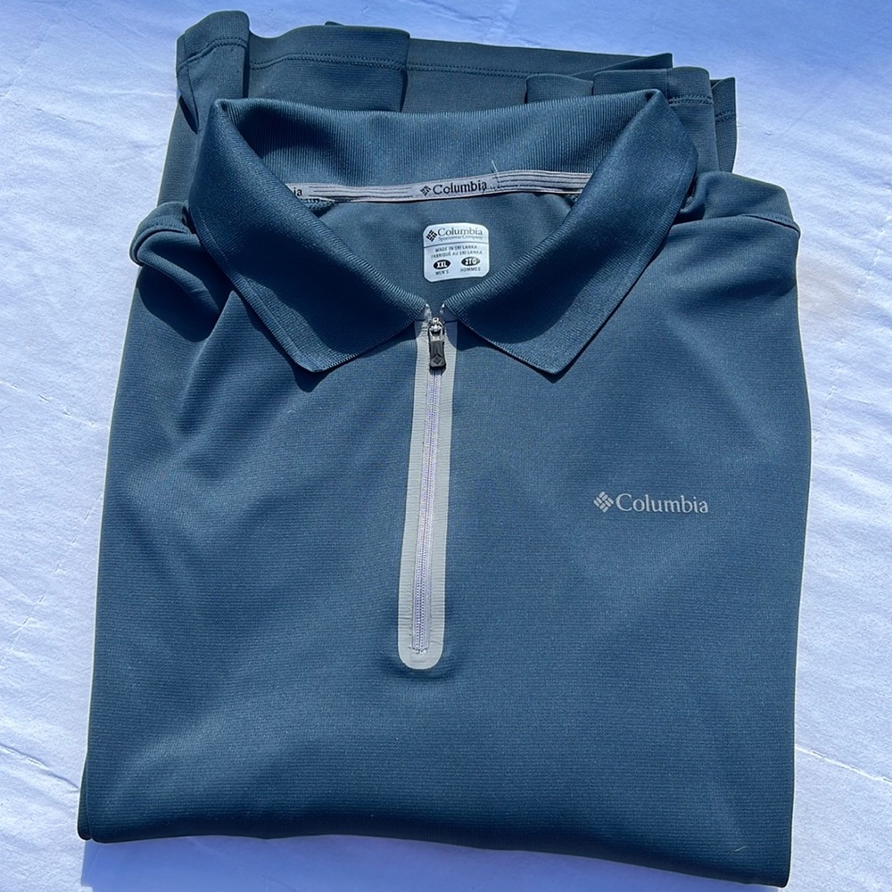 Columbia Might Trail Half Zip Long Sleeve Shirt Men’s 2XL blue